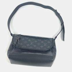 Pre Owned Louis Vuitton Monogram Eclipse Pulse Messenger Bag Crossbody Flap Shoulder Canvas Black