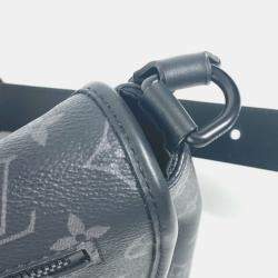 Pre Owned Louis Vuitton Monogram Eclipse Pulse Messenger Bag Crossbody Flap Shoulder Canvas Black