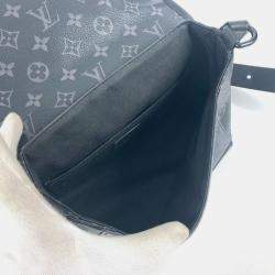 Pre Owned Louis Vuitton Monogram Eclipse Pulse Messenger Bag Crossbody Flap Shoulder Canvas Black