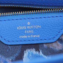 Pre Owned Louis Vuitton Neverfull Mm Tote Bag Coated Canvas And Leather With Monogram Ikat Flowers Brown Blue