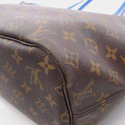 Pre Owned Louis Vuitton Neverfull Mm Tote Bag Coated Canvas And Leather With Monogram Ikat Flowers Brown Blue