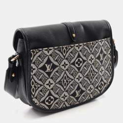 Pre Owned Louis Vuitton Neo Saumur Mm Since 1854 Shoulder Bag Canvas And Leather With Monogram Jacquard Black White