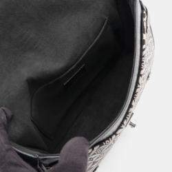 Pre Owned Louis Vuitton Neo Saumur Mm Since 1854 Shoulder Bag Canvas And Leather With Monogram Jacquard Black White