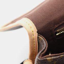 Pre Owned Louis Vuitton Menilmontant Pm Shoulder Bag In Coated Canvas And Leather With Monogram Design Brown