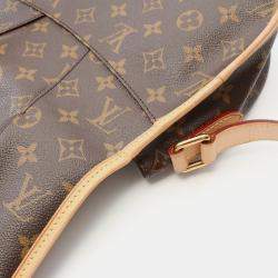 Pre Owned Louis Vuitton Menilmontant Pm Shoulder Bag In Coated Canvas And Leather With Monogram Design Brown