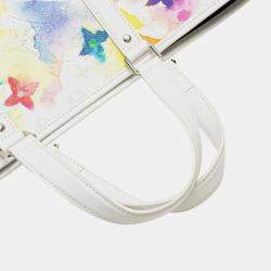 Pre Owned Louis Vuitton Watercolor Monogram Weekend Tote Gm Bag/Shoulder Bag White/Multicolor Leather