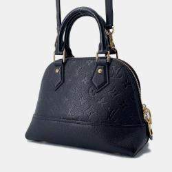 Pre Owned Louis Vuitton Monogram Empreinte Neo Alma Bb Handbag Black