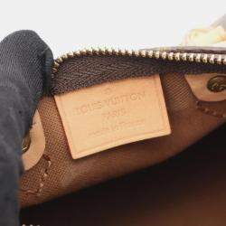 Pre Owned Louis Vuitton Nano Speedy Shoulder Bag Coated Canvas And Leather Monogram Brown