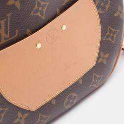 Pre Owned Louis Vuitton Boite Chapeau Souple Shoulder Bag Coated Canvas And Leather Monogram Brown