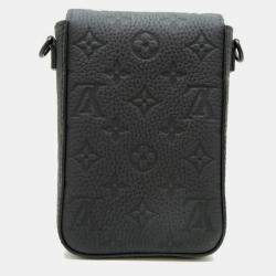 Pre Owned Louis Vuitton S-Lock Vertical Wearable Wallet Shoulder Bag M81524 In Taurillon Noir (Black)