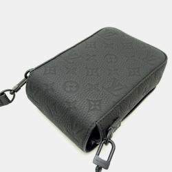 Pre Owned Louis Vuitton S-Lock Vertical Wearable Wallet Shoulder Bag M81524 In Taurillon Noir (Black)
