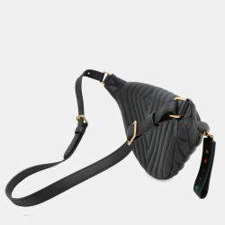 Pre Owned Louis Vuitton New Wave Bum Bag Calfskin Leather Black