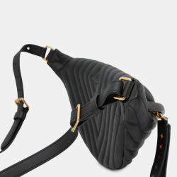 Pre Owned Louis Vuitton New Wave Bum Bag Calfskin Leather Black