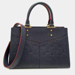 Pre Owned Louis Vuitton Three Pm Handbag Monogram Empreinte Marine Rouge (Navy/Red)