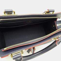 Pre Owned Louis Vuitton Three Pm Handbag Monogram Empreinte Marine Rouge (Navy/Red)