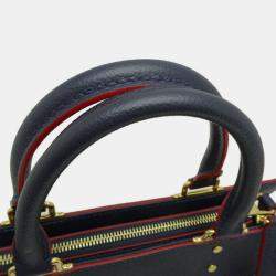 Pre Owned Louis Vuitton Three Pm Handbag Monogram Empreinte Marine Rouge (Navy/Red)