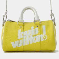 Pre Owned Louis Vuitton Handbag Keepall Xs Taurillon Leather White
