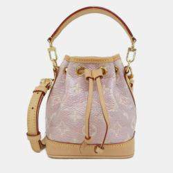 Pre Owned Louis Vuitton Monogram Laminated Jacquard Nano Noe Shoulder Bag