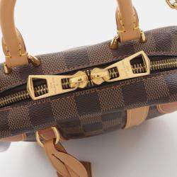 Pre Owned Louis Vuitton Valisette Souple Bb Handbag Coated Canvas And Leather With Damier Detail Brown