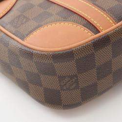 Pre Owned Louis Vuitton Valisette Souple Bb Handbag Coated Canvas And Leather With Damier Detail Brown