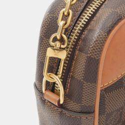 Pre Owned Louis Vuitton Valisette Souple Bb Handbag Coated Canvas And Leather With Damier Detail Brown