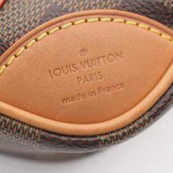 Pre Owned Louis Vuitton Valisette Souple Bb Handbag Coated Canvas And Leather With Damier Detail Brown