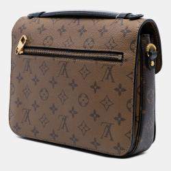 Pre Owned Louis Vuitton Brown Monogram Reverse Pochette Metis