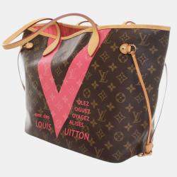 Pre Owned Louis Vuitton Brown Monogram V Neverfull MM