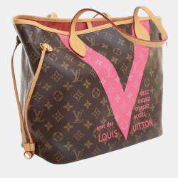 Pre Owned Louis Vuitton Brown Monogram V Neverfull MM