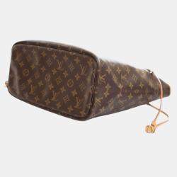 Pre Owned Louis Vuitton Brown Monogram V Neverfull MM
