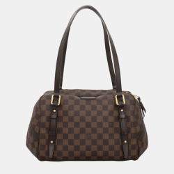 Pre Owned Damier Ebene Rivington GM Shoulder Bag