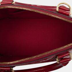 Pre Owned Louis Vuitton Red Monogram Vernis Alma BB