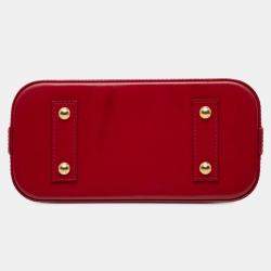 Pre Owned Louis Vuitton Red Monogram Vernis Alma BB