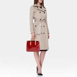 Pre Owned Louis Vuitton Red Monogram Vernis Reade PM Bag