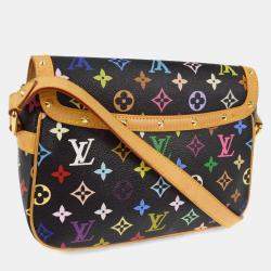 Pre Owned Louis Vuitton Black Multicolor Sologne Shoulder Bag