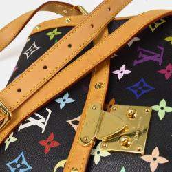 Pre Owned Louis Vuitton Black Multicolor Sologne Shoulder Bag