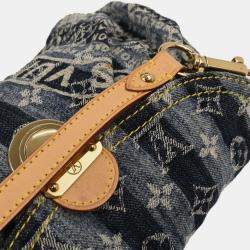 Pre Owned Louis Vuitton Blue Monogram Denim Mini Pleaty Raye Handbag