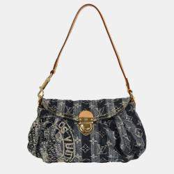 Pre Owned Louis Vuitton Blue Monogram Denim Mini Pleaty Raye Handbag