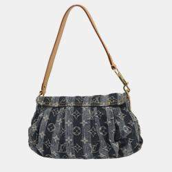 Pre Owned Louis Vuitton Blue Monogram Denim Mini Pleaty Raye Handbag