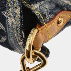 Pre Owned Louis Vuitton Blue Monogram Denim Mini Pleaty Raye Handbag