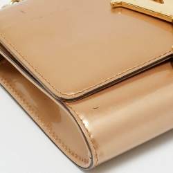 Pre Owned Louis Vuitton Beige Patent Leather Chain Louise MM Bag