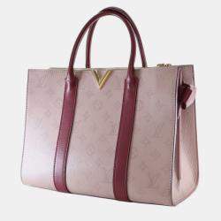 Pre Owned Louis Vuitton Brown Monogram Cuir Plume Very Tote MM