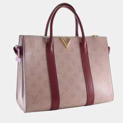 Pre Owned Louis Vuitton Brown Monogram Cuir Plume Very Tote MM