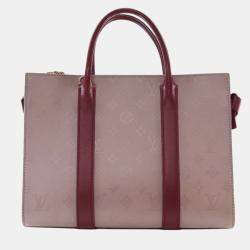Pre Owned Louis Vuitton Brown Monogram Cuir Plume Very Tote MM