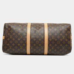 Pre Owned Louis Vuitton Brown Monogram Keepall Bandouliere 50