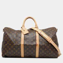 Pre Owned Louis Vuitton Brown Monogram Keepall Bandouliere 50