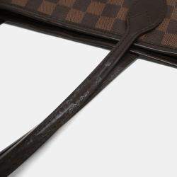 Pre Owned Louis Vuitton Damier Neverfull Mm Tote Bag Brown Ebene
