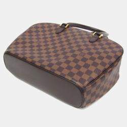 Pre Owned Louis Vuitton Damier Sarria Horizontal Handbag Brown Ebene