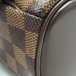 Pre Owned Louis Vuitton Damier Sarria Horizontal Handbag Brown Ebene