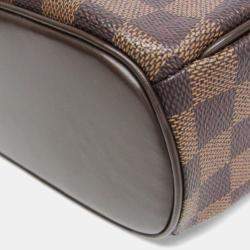 Pre Owned Louis Vuitton Damier Sarria Horizontal Handbag Brown Ebene